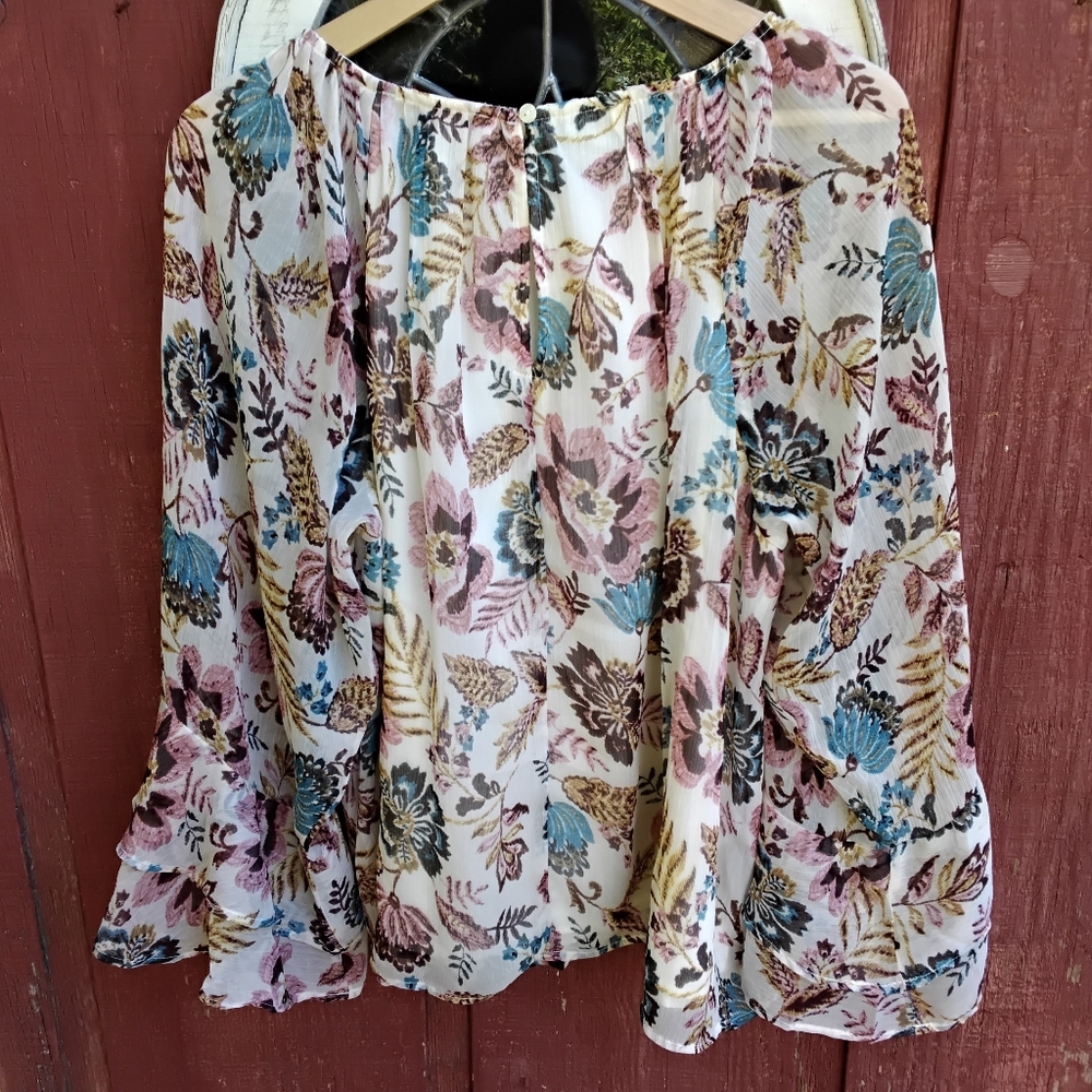 LOFT Multicolor Floral Blouse NWT - Picture 3 of 8
